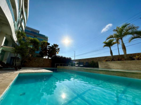 Confortável Flat, Edifício beira-mar com Piscina e hidro